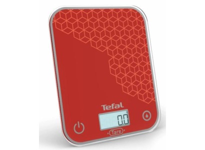 Ваги Tefal кухонні Optiss, 5кг, AAAx2 в комплекті, скло, червоний