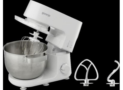 Кухонна машина Gorenje 800Вт, чаша-метал, корпус-метал, насадок-3, білий