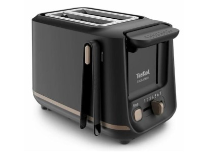 Тостер Tefal Includeo 850Вт, розморожування, щипці, термопластик, чорний
