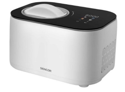 Морозивниця Sencor 100Вт, чаша-1л, час приготув.-60хв, пластик, чорно-білий