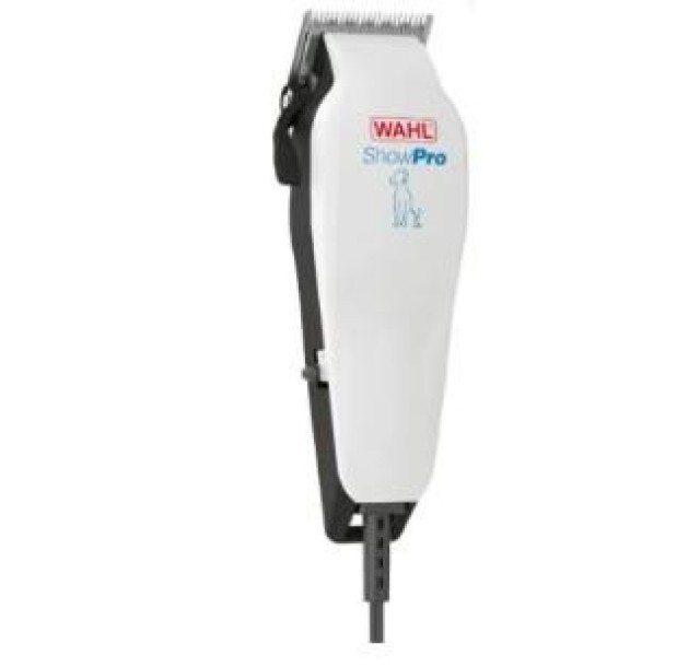Машинка для стрижки тварин WAHL Show Pro, від мережі, вібраційний мотор, насадок-4, кейс,ножиці, гребінець в компл, сталь, білий