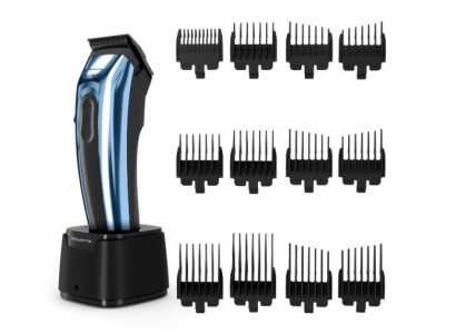 Машинка для стрижки Rowenta Barber Experience, для голови, мережа+акум., роторний мотор DC, насадок-12, нержавіюча сталь з покриттям DLC, синій