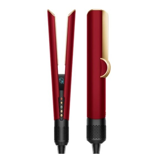 Випрямляч Dyson з вологого на сухе HТ01 Airstrait Red Velvet/Gold, темп.режимів-3, 80-140С, OLED-дисплей, метал, червоний