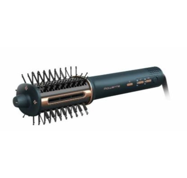 Фен-щітка Rowenta Air Brush 3D, 1200Вт, 3 режими, іоніз-я, хол. обдув, функція фену, кераміка, чорно-золотий