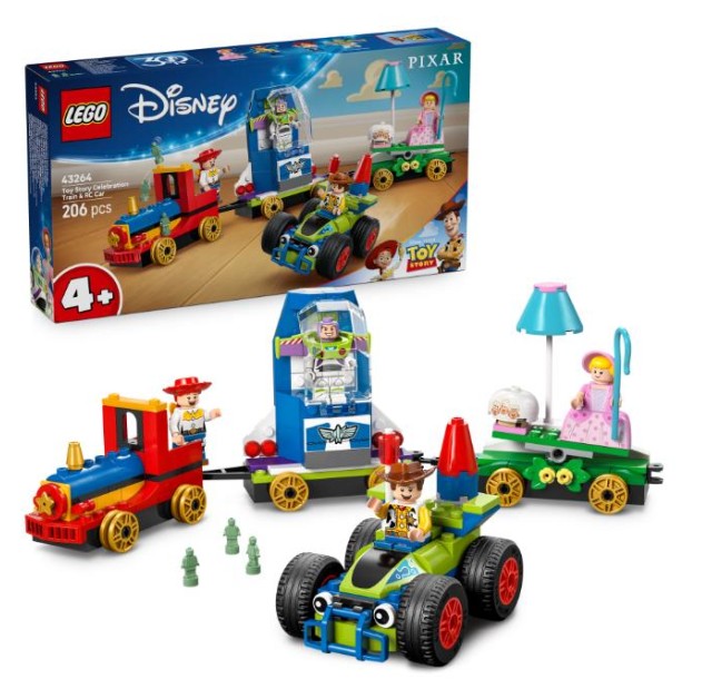 Конструктор LEGO Disney Pixar Святкування з Історії Іграшок: потяг і авто для перегонів