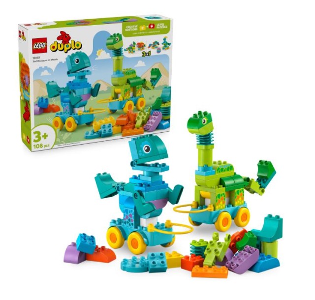 Конструктор LEGO DUPLO Town Динозаври на колесах 3в1