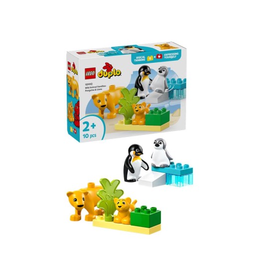Конструктор LEGO DUPLO Town Сімейства диких тварин: Пінгвіни та Леви