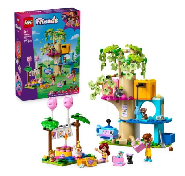 Конструктор LEGO Friends День народження кота і будинок на дереві