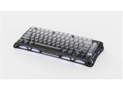 Клавіатура механічна GravaStar Mercury K1 80keys, GravaStar x Kailh Cheery Pink, EN/UKR, BT/WL/USB, чорний