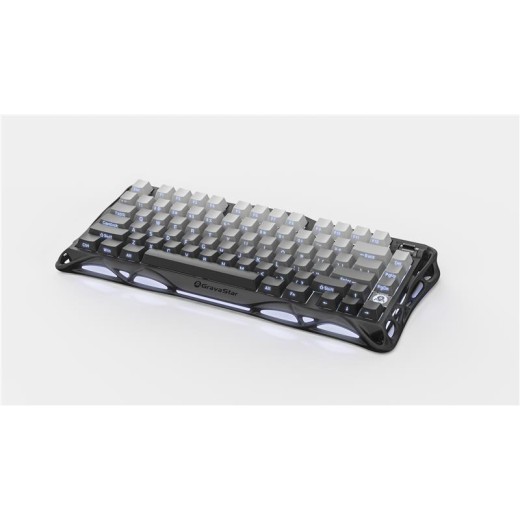 Клавіатура механічна GravaStar Mercury K1 80keys, GravaStar x Kailh Cheery Pink, EN/UKR, BT/WL/USB, чорний