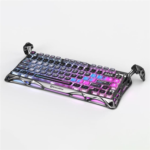Клавіатура механічна GravaStar Mercury K1 Pro 80keys, GravaStar x Kailh Speedy Mint, BT/WL/USB, cyberpunk