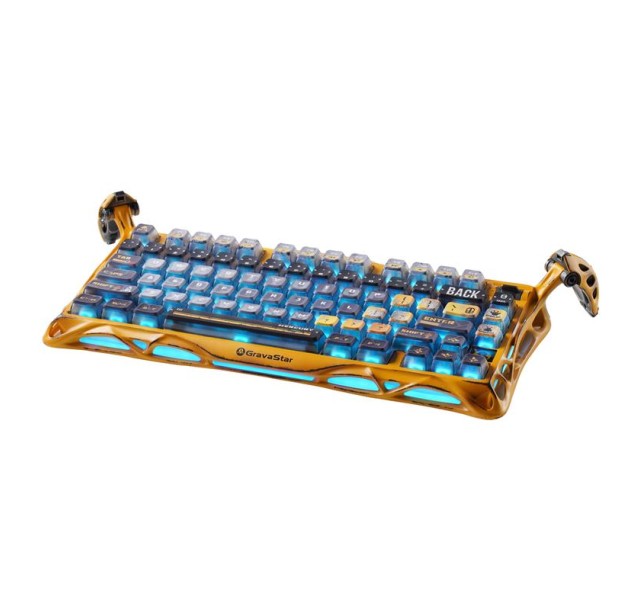 Клавіатура механічна GravaStar Mercury K1 Pro 80keys, GravaStar x Kailh Speedy Mint, BT/WL/USB, жовтий