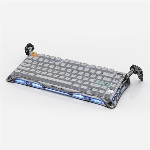 Клавіатура механічна GravaStar Mercury K1 Pro 80keys, GravaStar x Kailh Speedy Mint, EN/UKR, BT/WL/USB, сірий