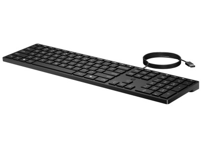 Клавіатура мембранна НР 320K, 109key, USB-A, EN/UK, чорний