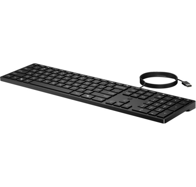 Клавіатура мембранна НР 320K, 109key, USB-A, EN/UK, чорний