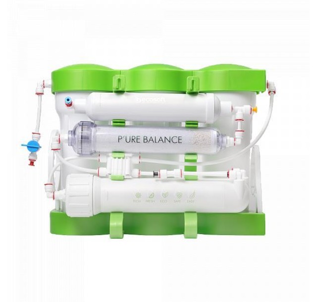 Фільтр зворотного осмосу Ecosoft P'URE Balance, мембрана 75gpd DuPont, картридж Balance збагачує воду кальцієм і магнієм, дренаж 1:1