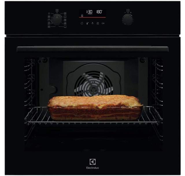 Духова шафа Electrolux електрична, 72л, A++, дисплей, конвекція, піроліз, телескопічні напрямні, чорний