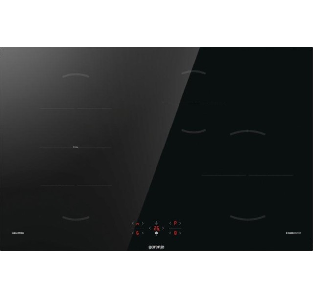 Варильна поверхня Gorenje індукційна, 80см, PowerBoost, TouchControl, поєднання конфорок, чорний