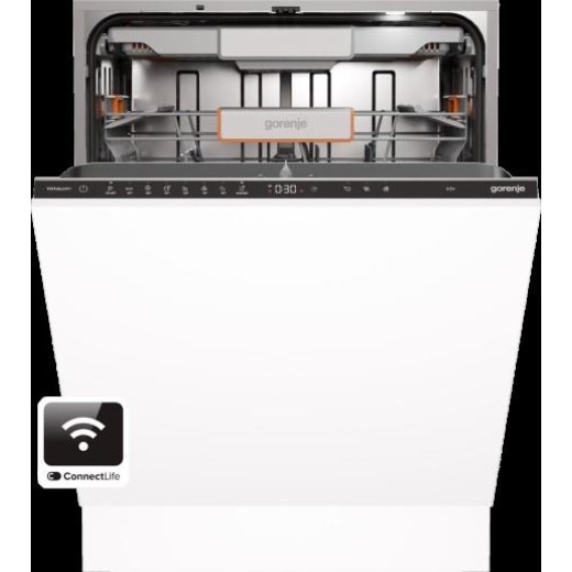 Посудомийна машина Gorenje вбудовувана, 16компл., A+++, 60см, інвертор,Wi-Fi, AquaStop, сенсорн.упр, 3и кошики, білий