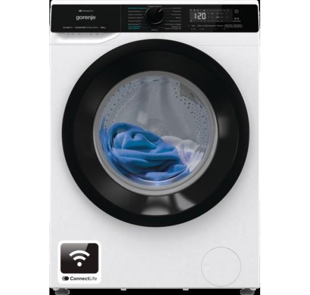 Прально-сушильна машина Gorenje фронтальна, 9(6)кг, 1400, A+, 55см, дисплей, інвертор, Wi-Fi, білий