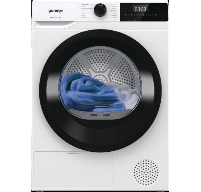 Сушильна машина Gorenje DHNE82/P тепловий насос, 8кг, А++, 60см, дисплей, білий