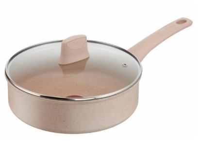 Сотейник Tefal Delight, з кришкою, 24см, алюміній, бпкеліт, бежевий