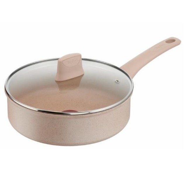 Сотейник Tefal Delight, з кришкою, 24см, алюміній, бпкеліт, бежевий