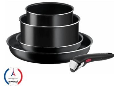 Набір посуду Tefal Ingenio Easy Cook & Clean, 5предметів, алюміній, нержавіюча сталь, бакеліт, чорний