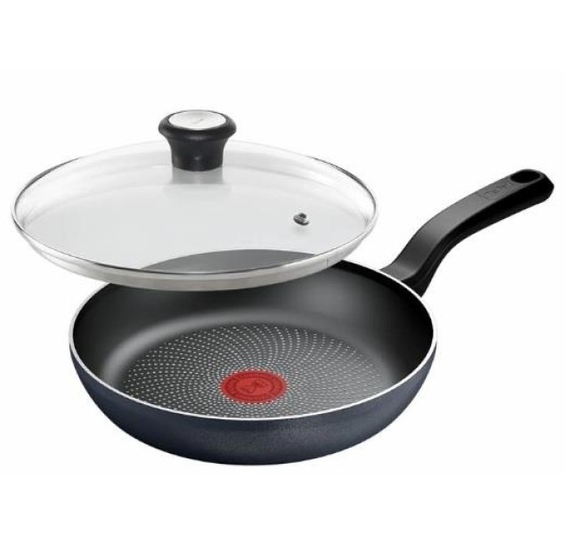 Сковорода з кришкою Tefal So' Light, 28см, алюміній, бакеліт, скло, чорний
