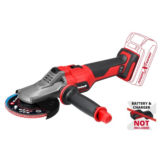 Шліфмашина кутова акумуляторна Einhell TP-AG 18/125 F Li BL - Solo, PXC, 18В, безщіткова, 125 мм, 8500 об/хв, плаский редуктор, 1.57кг (без АКБ та ЗП)