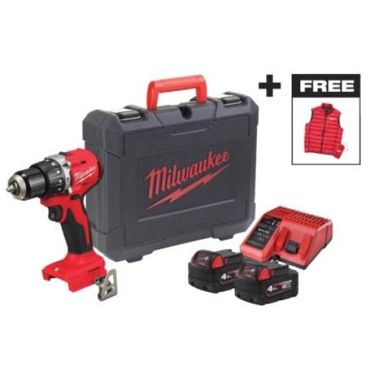 Шурупокрут-дриль акумуляторний Milwaukee BLPDRC-402С 18В 2х4А·год 60Нм 0·1700об·хв ЗП M12-18C жилет кейс 1.5кг