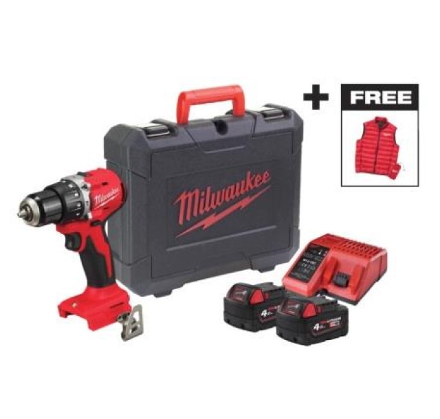 Шурупокрут-дриль акумуляторний Milwaukee BLPDRC-402С 18В 2х4А·год 60Нм 0·1700об·хв ЗП M12-18C жилет кейс 1.5кг