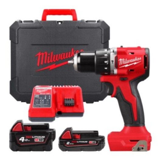 Шурупокрут-дриль акумуляторний Milwaukee М18 BLPDRC-422С 18В 1х2А·год 1х4А·год 60Нм 500·1700об·хв ЗП M12-18C кейс 1.5кг