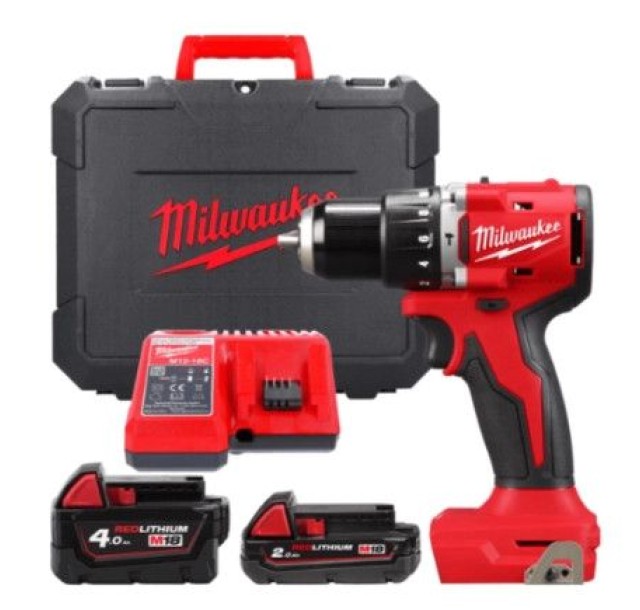 Шурупокрут-дриль акумуляторний Milwaukee М18 BLPDRC-422С 18В 1х2А·год 1х4А·год 60Нм 500·1700об·хв ЗП M12-18C кейс 1.5кг