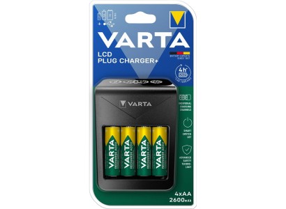 Зарядний пристрій Varta Lcd Plug Charger 4хNI MH AA2600 мА•год