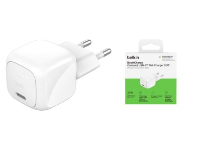 Зарядний пристрій мережевий Belkin 30Вт USB-С PD PPS, білий