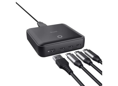 Зарядний пристрій мережевий Trust Maxo 100Вт, 3xUSB-C/USB-A ,PD, чорний