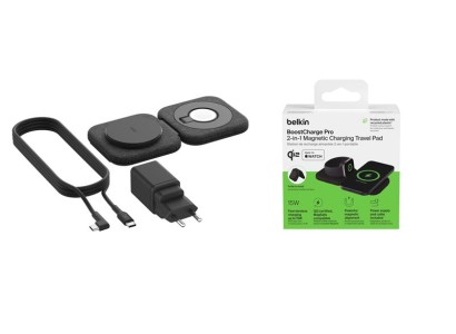 Зарядний пристрій бездротовий Belkin 2в1 15Вт Travel Pad Qi2