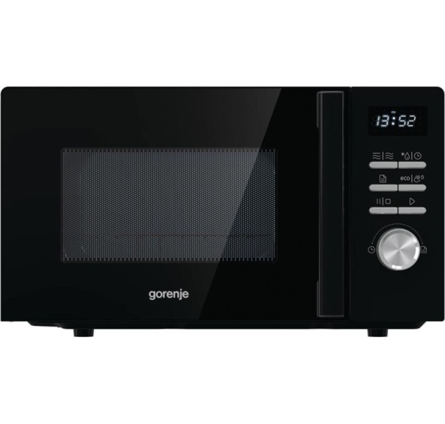 Мікрохвильова піч Gorenje, 20л, електр. керув., 800Вт, гриль, дисплей, 11 програм, чорний