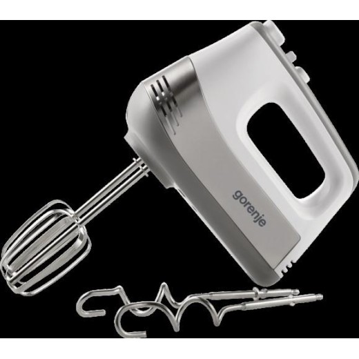 Міксер Gorenje ручний 500Вт, насадки-4 вінчика, турборежим, білий-нерж