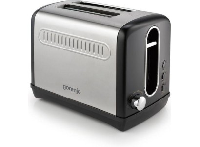 Тостер Gorenje, 950Вт, функц. розморожування, автовідключення, пластик + металл, чорний