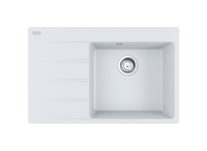 Мийка кухонна Franke Centro, фраграніт, прямокутник, з крилом зліва, 780х500х200мм, чаша - 1, врізна, CNG 611-78 TL, білий