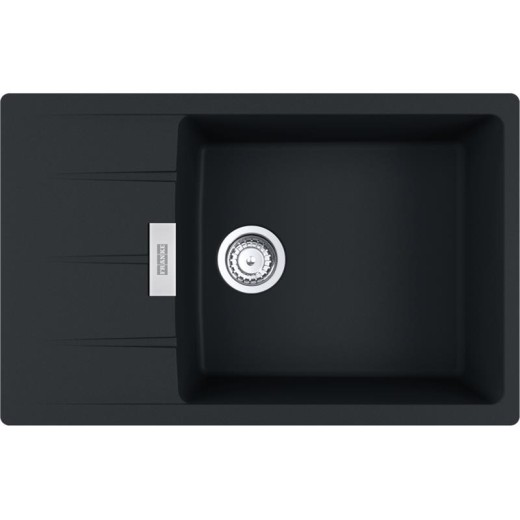 Мийка кухонна Franke Centro, фраграніт, прямокутник, з крилом, 780х500х200мм, чаша - 1, врізна, CNG 611-78 XL, чорний матовий