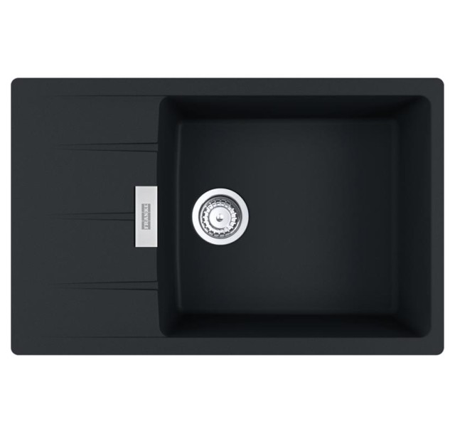 Мийка кухонна Franke Centro, фраграніт, прямокутник, з крилом, 780х500х200мм, чаша - 1, врізна, CNG 611-78 XL, чорний матовий