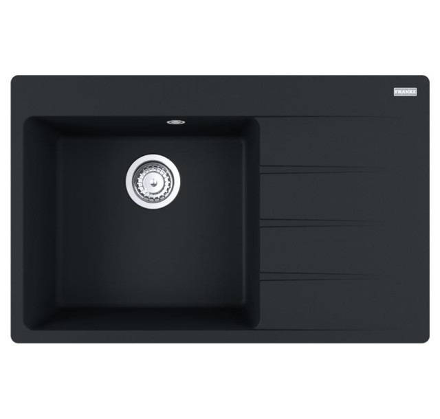 Мийка кухонна Franke Centro, фраграніт, прямокутник, з крилом, 780х500х200мм, чаша - 1, накладна, CNG 611-78 TL , чорний матовий