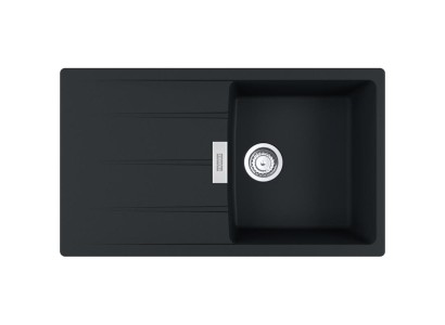 Мийка кухонна Franke Centro, фраграніт, прямокутник, з крилом, 860х500х200мм, чаша - 1, врізна, оборотна, CNG 611-86, чорний матовий