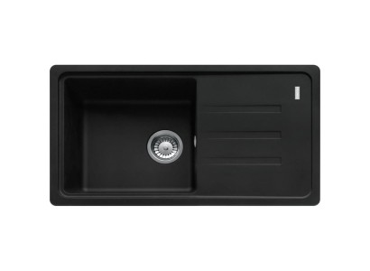 Мийка кухонна Franke Malta, фраграніт, прямокутник, з крилом, 780х435х200мм, чаша - 1, накладна, оборотна, BSG 611-78, чорний матовий