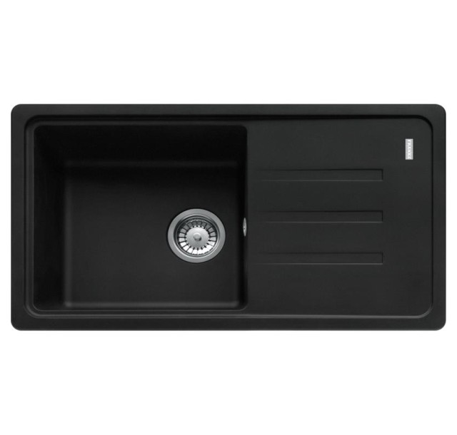 Мийка кухонна Franke Malta, фраграніт, прямокутник, з крилом, 780х435х200мм, чаша - 1, накладна, оборотна, BSG 611-78, чорний матовий