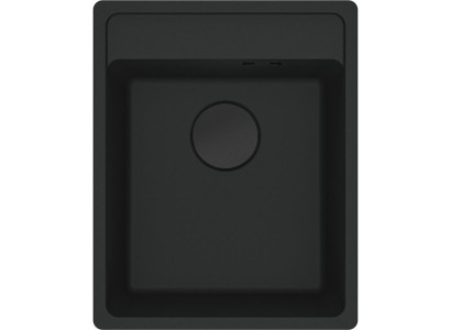 Мийка кухонна Franke Maris, фраграніт, прямокутник, без крила, 410х510х200мм, чаша - 1, врізна, MRG 610-37 TL, чорний матовий