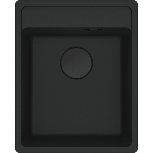 Мийка кухонна Franke Maris, фраграніт, прямокутник, без крила, 410х510х200мм, чаша - 1, врізна, MRG 610-37 TL, чорний матовий